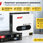 Комплект резервного живлення MUST 3.2 кВт + LiFePO4 2.56 кВт·год
