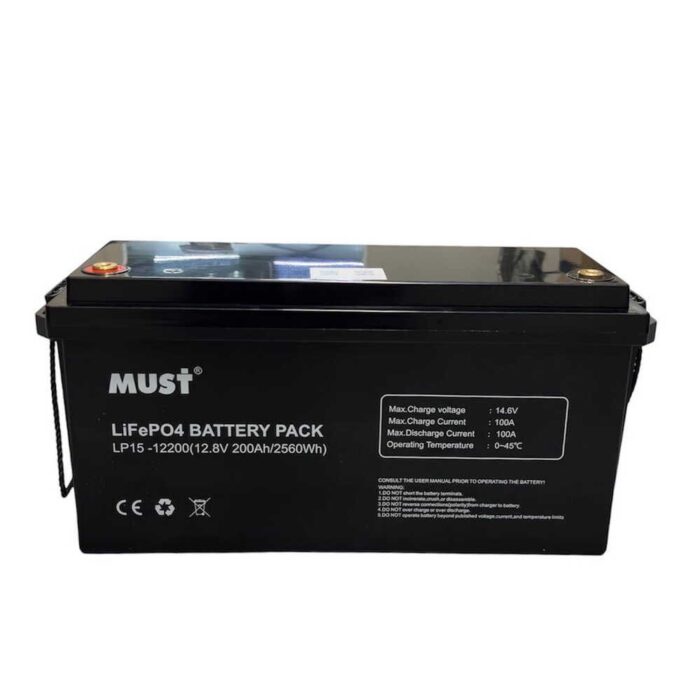 Акумуляторна батарея MUST LP15-12200 LiFePO4 12,8V 200Ah 2,56 кВт·год - Зображення 2
